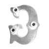 LL3297 SP 3/4" Bright Silver Letter "G" Shaped Concho