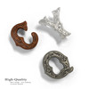 LL3297 SP 3/4" Bright Silver Letter "G" Shaped Concho