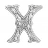 LL3297 SP 3/4" Bright Silver Letter "X" Shaped Concho