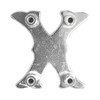 LL3297 SP 3/4" Bright Silver Letter "X" Shaped Concho