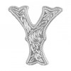 LL3297 SP 3/4" Bright Silver Letter "Y" Shaped Concho