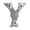 LL3297 SP 3/4" Bright Silver Letter "Y" Shaped Concho