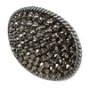 2175832742 Western Antique Silver Engraved Swarovski Rhinestone Crystal Belt Buckle Fits 1-1/2"(38mm) Wide Belt (Black Diamond)