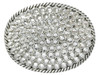 174188757 Western Antique Silver Engraved Rhinestone Crystal Belt Buckle Fits 1-1/2"(38mm) Wide Belt (Crystal)