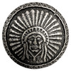 SC580 Dark Silver 1-1/4" Antique Engraved Indian headdress Concho Screwback