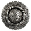 FA4863-4 LASRP 1-3/4" Antique Western Floral Rope Edge Engraved Concho Screwback