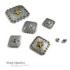 BS9287-2 SRTPGP 1-3/8" Antique Gold Western Engraved Star Berry Square Concho Screwback