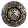 FA4863 ASAG 3/4" Antique Gold Western Floral Rope Edge Engraved Concho Screwback