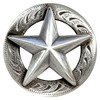 BS9951-3 SRTP 1-1/2" Antique Silver Engraved Raised Star Concho Screwback