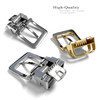 112D GP Hand Polished Clamp Belt Buckle Fits 1-1/8"(30mm) Wide Belt Strap (Gold Plated)