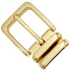 112D GP Hand Polished Clamp Belt Buckle Fits 1-1/8"(30mm) Wide Belt Strap (Gold Plated)