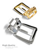 4010B GP Hand Polished Clamp Belt Buckle Fits 1-1/8"(30mm) Wide Belt Strap (Gold Plated)
