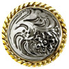 LL3305 SRTPGP 1/2" Antique Gold Western Floral Engraved Rope Edge Concho Screwback