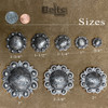 BS9163-3 SP 1-3/4" Bright Silver Western Floral Engraved Berry Concho Screwback