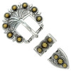 BS8649 SRTPGP Western Floral Engraved Hand Polished Belt Buckle Set Fits 3/4"(19mm) Belt (Antique Gold)