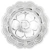 BS9305-3 SP 1-1/2" Bright Silver Flower Scalloped Edge Engraved Concho Screw back