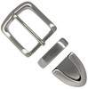 BS8650 NB Hand Polished  Smooth Finish Belt Buckle Set Fits 1-1/4"(32mm) Wide Belt (Nickel Brushed)