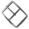 S002B NP Rectangle Buckle Solid Brass Buckle Center Bar Single Prong Buckle Fits 3/4" Wide Belt (Nickel)