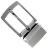 Z35274R-Clamp-NP Round Edge Checkered Engraved Polished Reversible Belt Buckle Fits 1-3/8" wide belt strap (Nickel Plated)