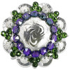 Fern-Green-Heliotrope Bright Silver Berry Rhinestone Crystal Concho Designed and assembled in the U.S