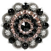 Jet-Silk  Antique Silver Berry Rhinestone Crystal Concho Designed and assembled in the U.S