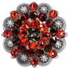Siam-Lt Siam Antique Silver Berry Rhinestone Crystal Concho Designed and assembled in the U.S
