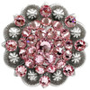 Lt Rose Antique Silver Berry Rhinestone Crystal Concho Designed and assembled in the U.S
