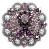 Ribbon-Amethyst-Lt Amethyst Antique Silver Berry Rhinestone Crystal Concho Designed and assembled in the U.S