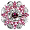 Ruby-Crystal-Rose Bright Silver Berry Rhinestone Crystal Concho Designed and assembled in the U.S