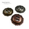 TR4839 Copper 1-1/2" Copper Engraved Scalloped Swirl Slotted Concho