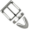 BS8653 NB Hand Polished Smooth Finish Belt Buckle Set Fits 1-1/2"(38mm) Wide Belt (Nickel Brushed)