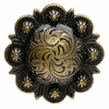 BS9163 OEB Antique Brass Western Floral Engraved Berry Concho Screwback