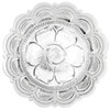 BS9305 SP Bright Silver Flower Scalloped Edge Engraved Concho Screw back