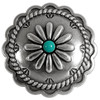 FA6343 LASRP-TQ Antique with Turquoise Color Western Rope Edge Scalloped Engraved Round Concho Screw-Back