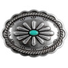 FA6342 LASRP-TQ Antique with Turquoise Color Western Rope Edge Scalloped Engraved Oval Concho Screw-back