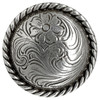 F9819 SRTP Antique Western Floral Rope Edge Engraved Concho Screwback