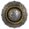 FA4863 ASAG Antique Gold Western Floral Rope Edge Engraved Concho Screwback
