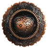 FA4863 SVCRB Copper Western Floral Rope Edge Engraved Concho Screwback