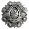 BS9306 SRTP Antique Western Floral Horseshoe Engraved Berry Concho Screwback