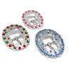 Rhinestone Antique Silver Bridle Headstall Center Bar Buckle Fits 3/4"(19mm) Strap (SapphireAB-Sapphire-WhiteOpal-Turquoise)