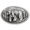 BM2209 LASRP Antique Silver Engraved Wild Bruin Bear Oval Concho Rivet Back (DR)