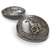 HA0487-1 Western Antique Silver Horse Engraved Rope Edged Belt Buckle