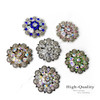 CH128-01 Rhinestone Conchos 1-1/2" Scalloped Edge Engraved Concho Screwback