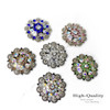 CH128-04 Rhinestone Conchos 1-1/2" Scalloped Edge Engraved Concho Screwback