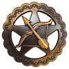 FA6715-1 MOEB61 1-1/4" Antique Copper Archery Concho Bow and Arrow Star Design Screwback