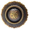 FA4863 MOEB61 Antique Copper Western Floral Rope Edge Engraved Concho Screwback