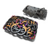 Antique Celtic Intertwined Heart Engraved Rhinestone Buckle Fits 1-1/2"(38mm) Belt (Fuchsia - Heliotrope)