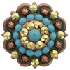 Turquoise and Crystal Aurum Rhinestone Crystal Berry Concho