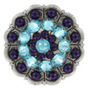 Light Turquoise Purple Velvet Rhinestone Crystal Floral Scalloped Edge Concho