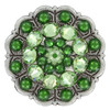 Peridot Fern Green Rhinestone Crystal Floral Scalloped Edge Concho